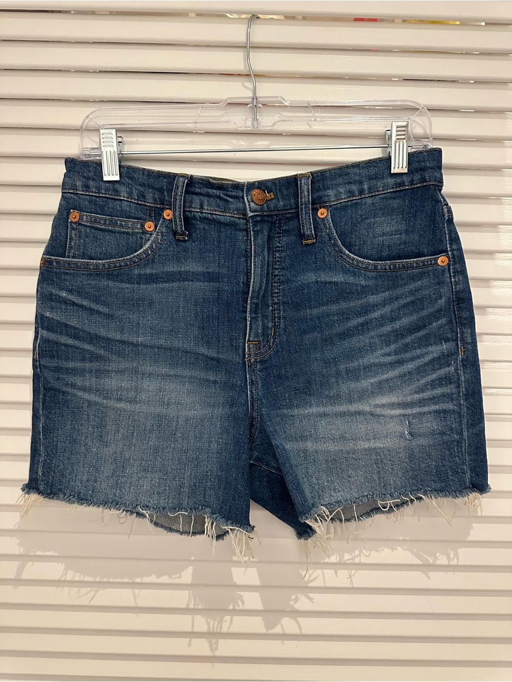 Madewell High-Rise Mid-Length Denim Shorts in Adeline Wash